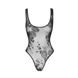 Tulle Bodysuit with Patterned Flock Embroidery > Clothes > Bodies and Playsuits - Tophatter Daily Deals