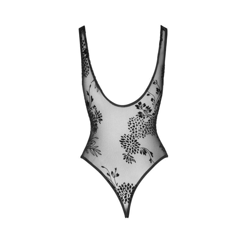 Tulle Bodysuit with Patterned Flock Embroidery > Clothes > Bodies and Playsuits - Tophatter Daily Deals