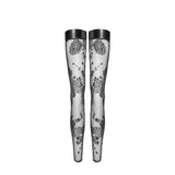 Tulle Stockings w Patterned Flock Embroidery & Power Wetlook Band > Clothes > Hosiery > Stockings - Tophatter Daily Deals