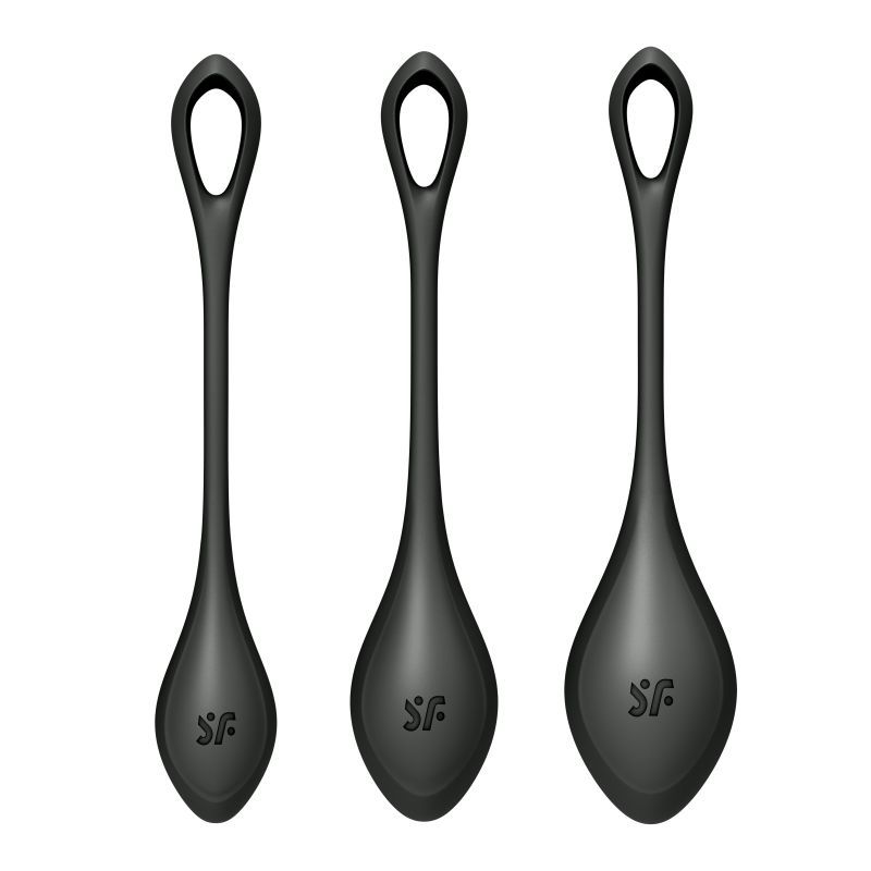 Satisfyer Yoni Power Balls 2 Black 3 Pc Set - Silicone > Sex Toys For Ladies > Kegel Exercise - Tophatter Daily Deals