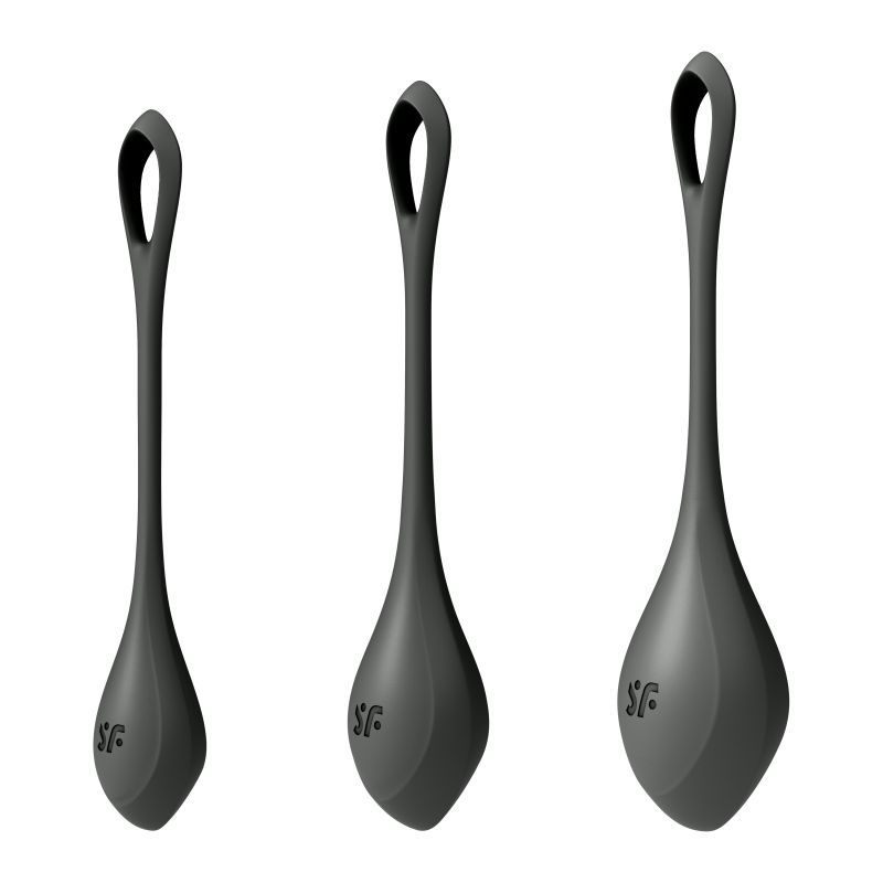 Satisfyer Yoni Power Balls 2 Black 3 Pc Set - Silicone > Sex Toys For Ladies > Kegel Exercise - Tophatter Daily Deals