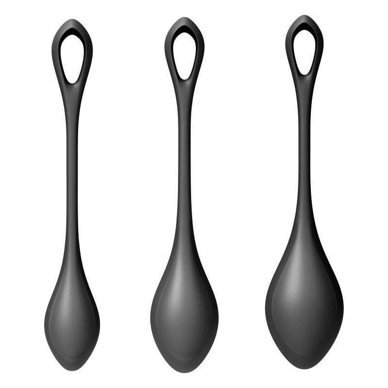 Satisfyer Yoni Power Balls 2 Black 3 Pc Set - Silicone > Sex Toys For Ladies > Kegel Exercise - Tophatter Daily Deals