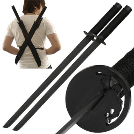 Ninja Assassin Twin Sword Set 18 Inch Overall - TOPHATTER'S ARMORY DEALS Collectible Weapons - Tophatter Daily Deals