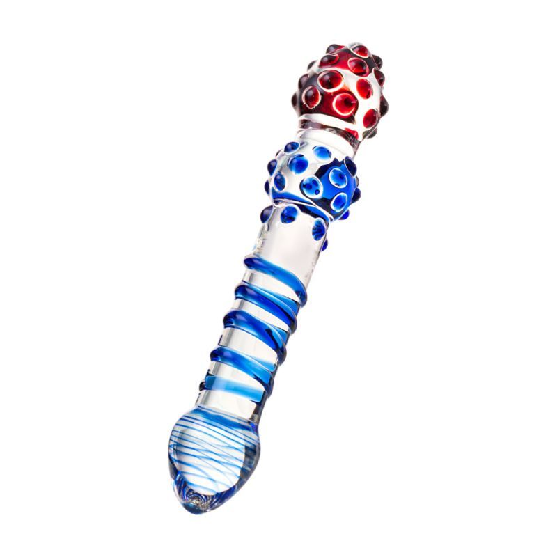 Sexus Glass Dildo in Blue and Red 20.5cm Elegant > Glass > Dildos - Tophatter Daily Deals