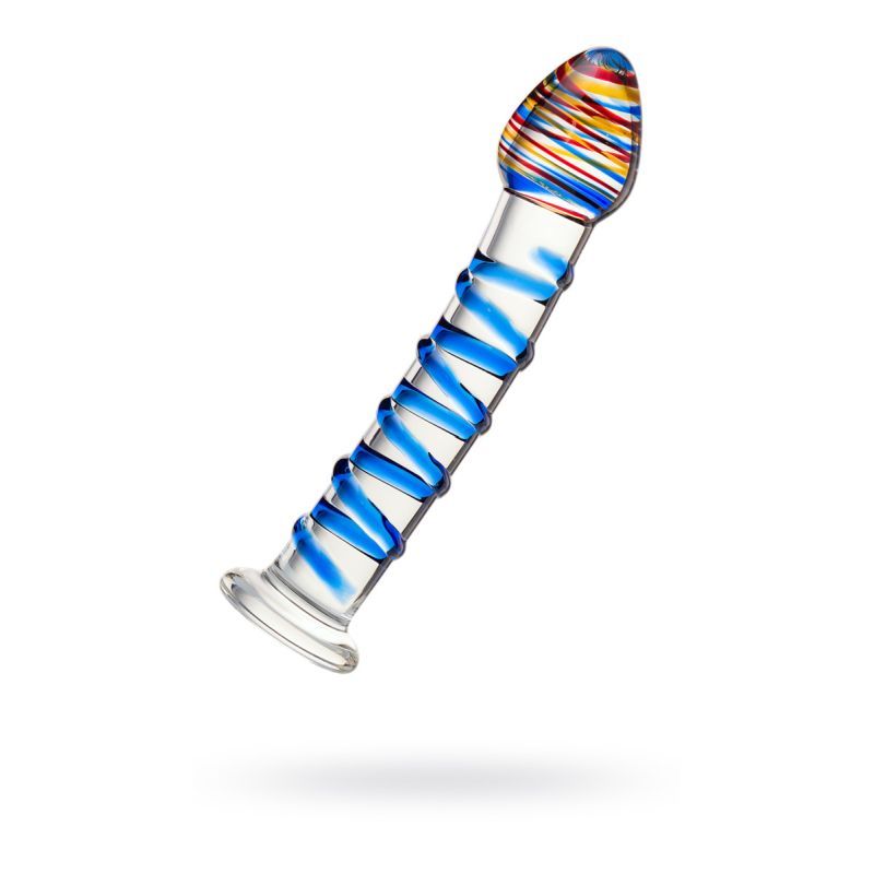 Sexus Glass Dildo with Blue Swirls 18cm > Glass > Dildos - Tophatter Daily Deals