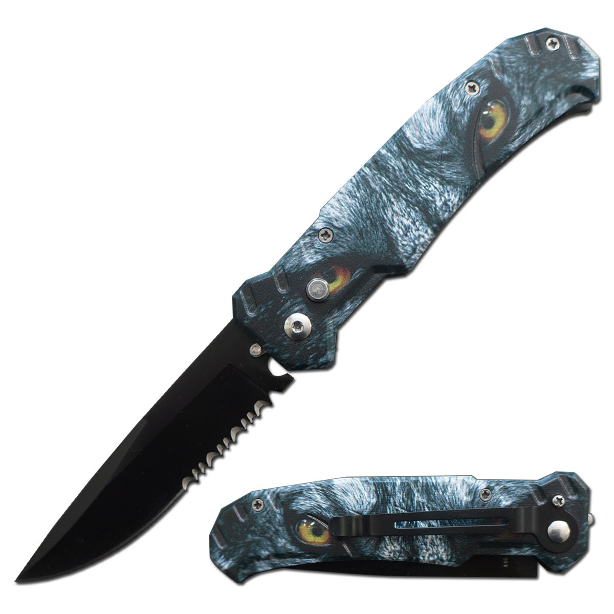 4.5" Closed Ballistic Switch Blade Automatic Knife - Wolf Collectible Weapons - Tophatter Daily Deals