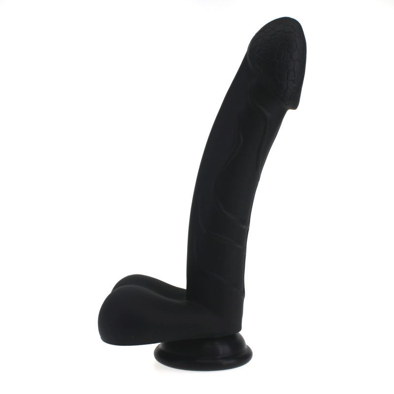 Realistic 19cm Cock W Balls Black - Lifelike Silicone Dildo > Dildos > Realistic Dildos - Tophatter Daily Deals