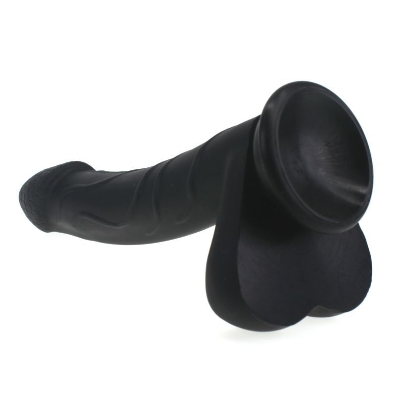Realistic 19cm Cock W Balls Black - Lifelike Silicone Dildo > Dildos > Realistic Dildos - Tophatter Daily Deals