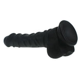 Realistic 20cm Dildo with Ridged Shaft and Balls in Black > Dildos > Realistic Dildos - Tophatter Daily Deals