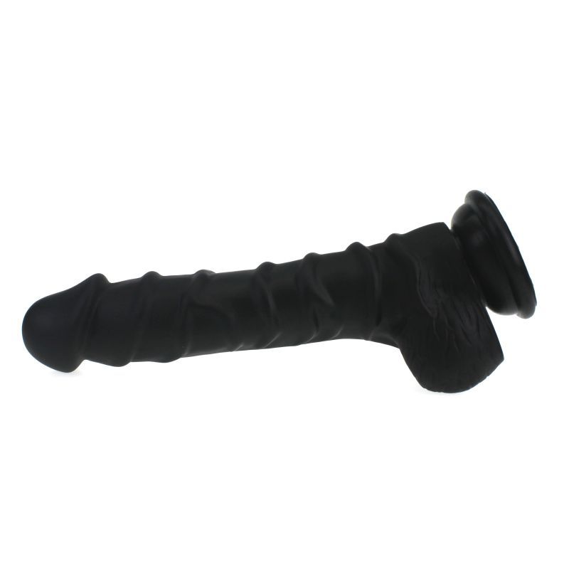 Realistic 20cm Dildo with Ridged Shaft and Balls in Black > Dildos > Realistic Dildos - Tophatter Daily Deals