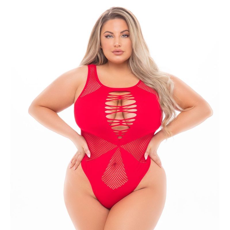 Duchess High Neck Red Bodysuit Queen Size > Clothes > Bodies and Playsuits - Tophatter Daily Deals