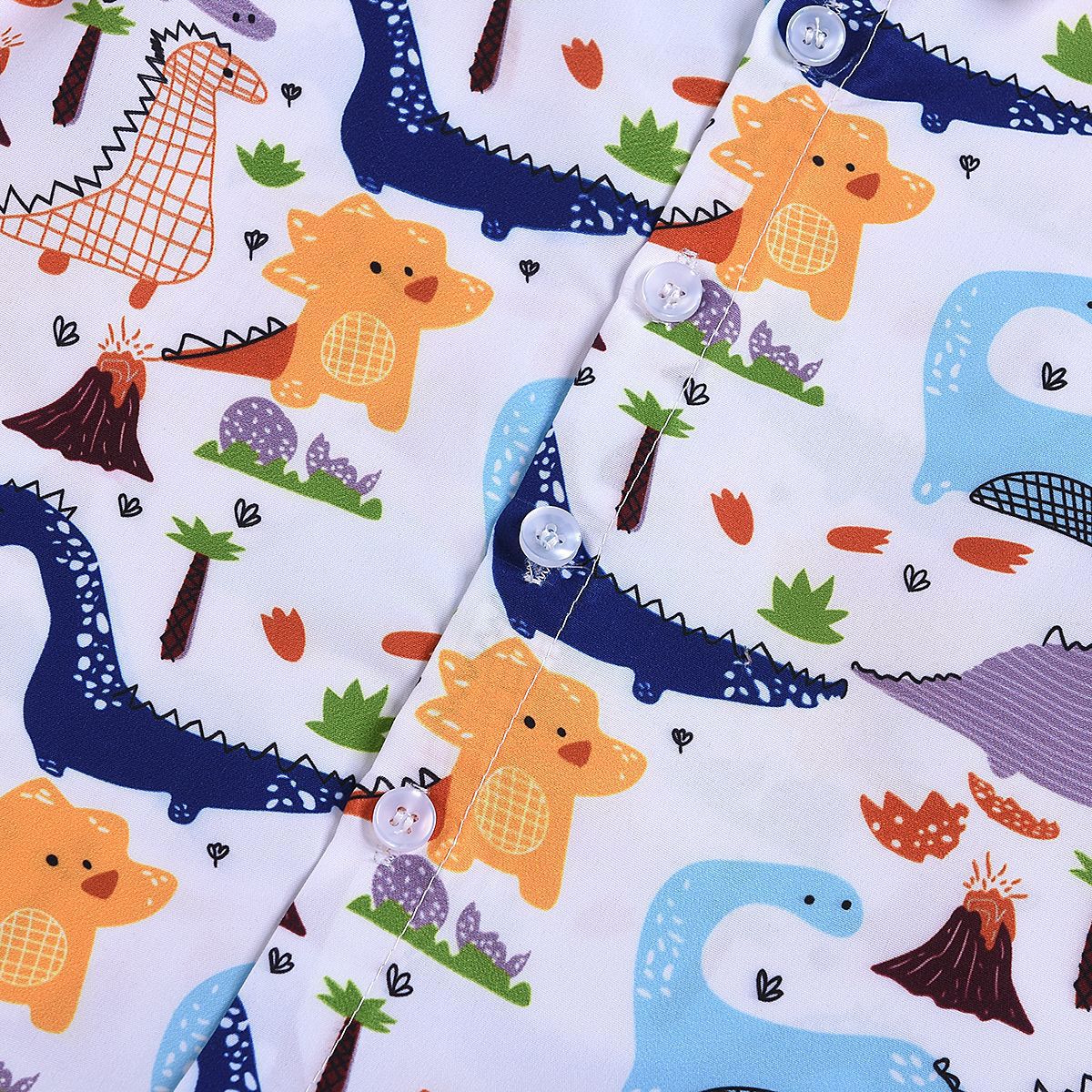 Boy's dinosaur print short sleeve suit 0 - Tophatter Daily Deals