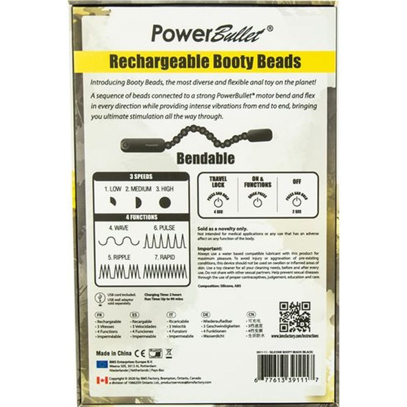 Booty Beads Black - Flexible Vibrating Anal Toy > Anal Range > Anal Beads - Tophatter Daily Deals
