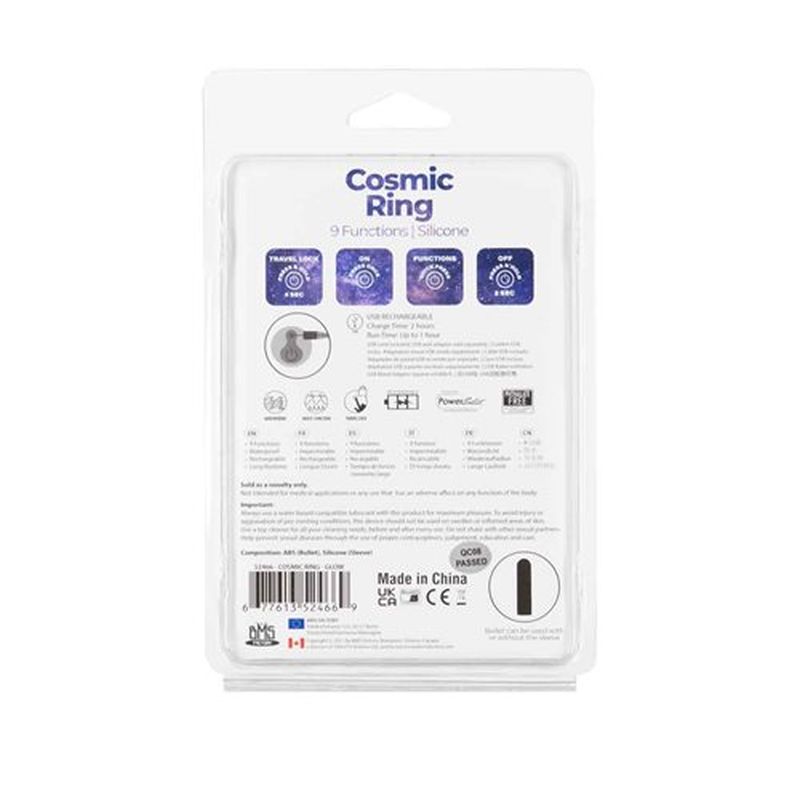 Power Bullet Cosmic Cock Ring w Bullet Glow in the Dark > Cock Ring > Vibrating - Tophatter Daily Deals