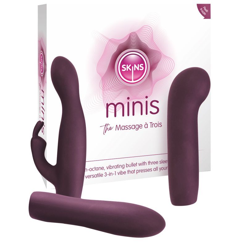 Skins Minis - Massage A Trois Pleasure Set with 3 Covers > Vibrators > Mini Vibrators - Tophatter Daily Deals