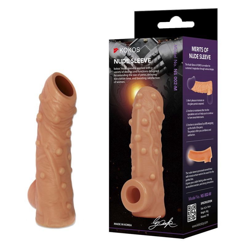 Nude Sleeve 10cm Shaft Soft Silicone Girth Enhancer with Studs > Sex Toys For Men > Penis Sleeves - Tophatter Daily Deals