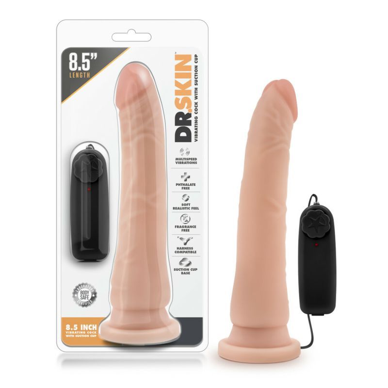 Dr. Skin 8.5 Inch Vibrating Realistic Cock (Vanilla) – Slim Vibrator With Suction Cup > Vibrators > Realistic Vibrators - Tophatter Daily Deals