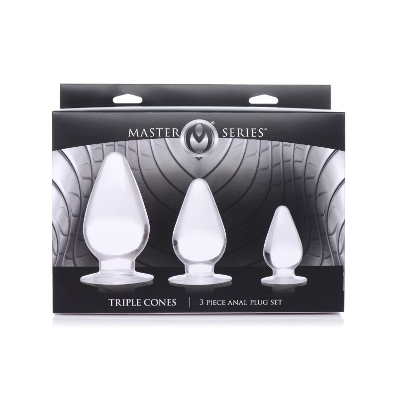 Triple Cones 3 Piece Set – Clear Graduated Anal Plugs > Anal Range > Butt Plug Kits - Tophatter Daily Deals
