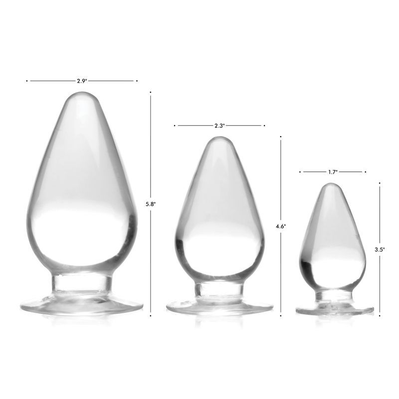 Triple Cones 3 Piece Set – Clear Graduated Anal Plugs > Anal Range > Butt Plug Kits - Tophatter Daily Deals
