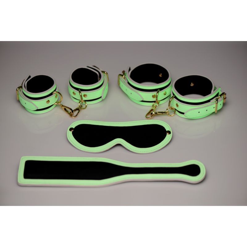 Kink In The Dark Glowing Bondage Set Fluorescent Green > Bondage Gear > Bondage Kits - Tophatter Daily Deals