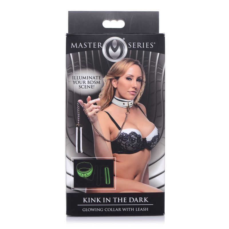 Kink in the Dark Glowing Collar and Lead Set Fluro Green > Bondage Gear > Collars & Leashes - Tophatter Daily Deals