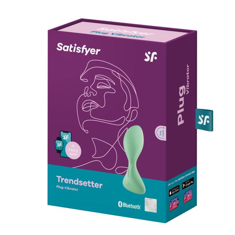 Satisfyer Trendsetter Connect App Vibrating Anal Plug Light Green > Anal Range > Vibrating Butt Plugs - Tophatter Daily Deals
