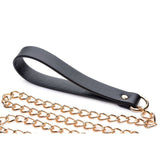 Leashed Lover Black and Gold Chain Leash Adult Bondage Accessory > Bondage Gear > Collars & Leashes - Tophatter Daily Deals