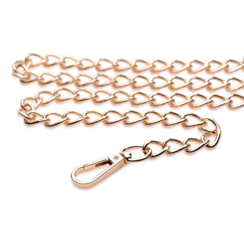 Leashed Lover Black and Gold Chain Leash Adult Bondage Accessory > Bondage Gear > Collars & Leashes - Tophatter Daily Deals