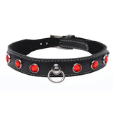 Bling Vixen Leather Choker with Red Rhinestones > Bondage Gear > Collars & Leashes - Tophatter Daily Deals