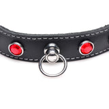 Bling Vixen Leather Choker with Red Rhinestones > Bondage Gear > Collars & Leashes - Tophatter Daily Deals