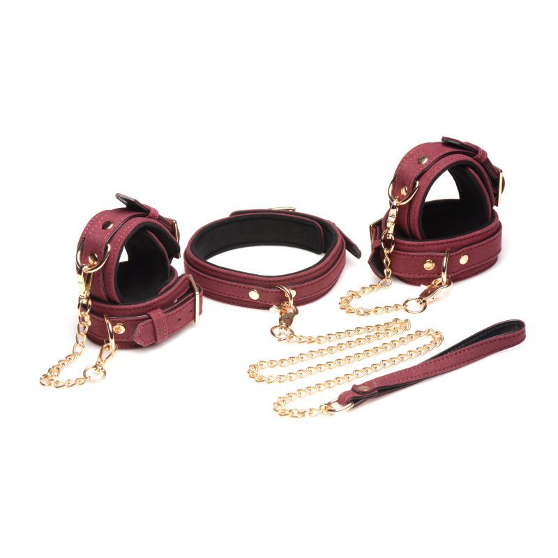 6 Pc Velvet Bondage Set Burgundy > Bondage Gear > Bondage Kits - Tophatter Daily Deals