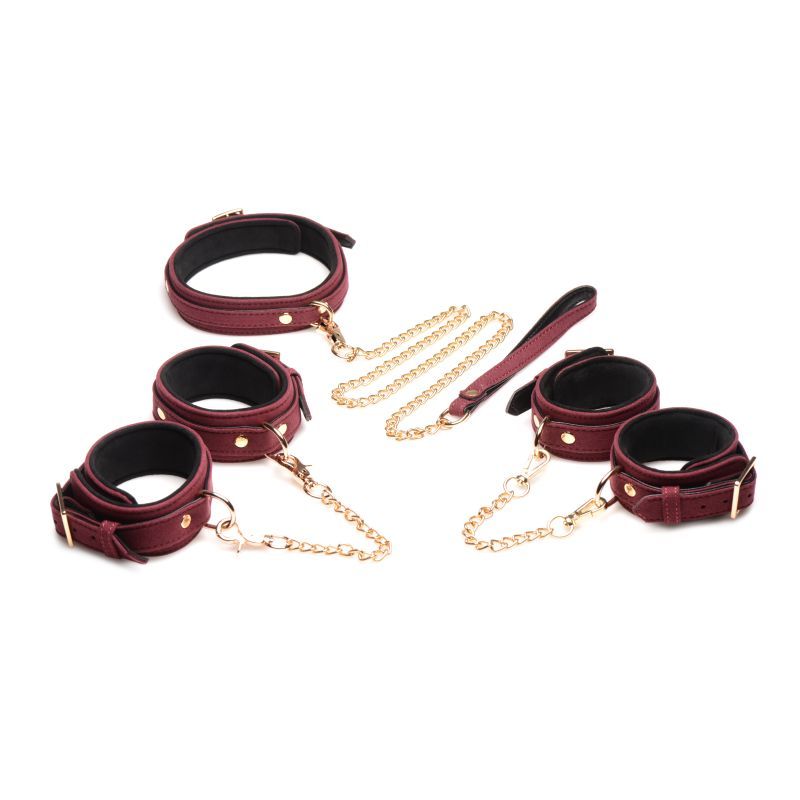6 Pc Velvet Bondage Set Burgundy > Bondage Gear > Bondage Kits - Tophatter Daily Deals