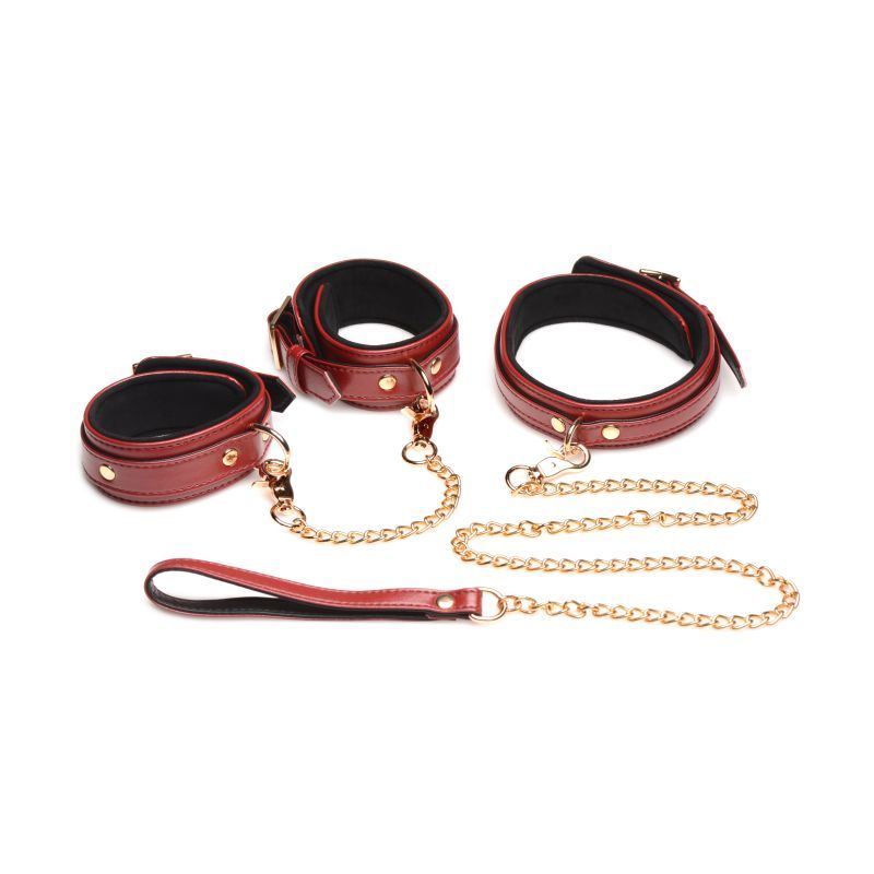 6 Piece Bondage Set – Vegan PU Leather Restraints and Cuffs Kit > Bondage Gear > Bondage Kits - Tophatter Daily Deals
