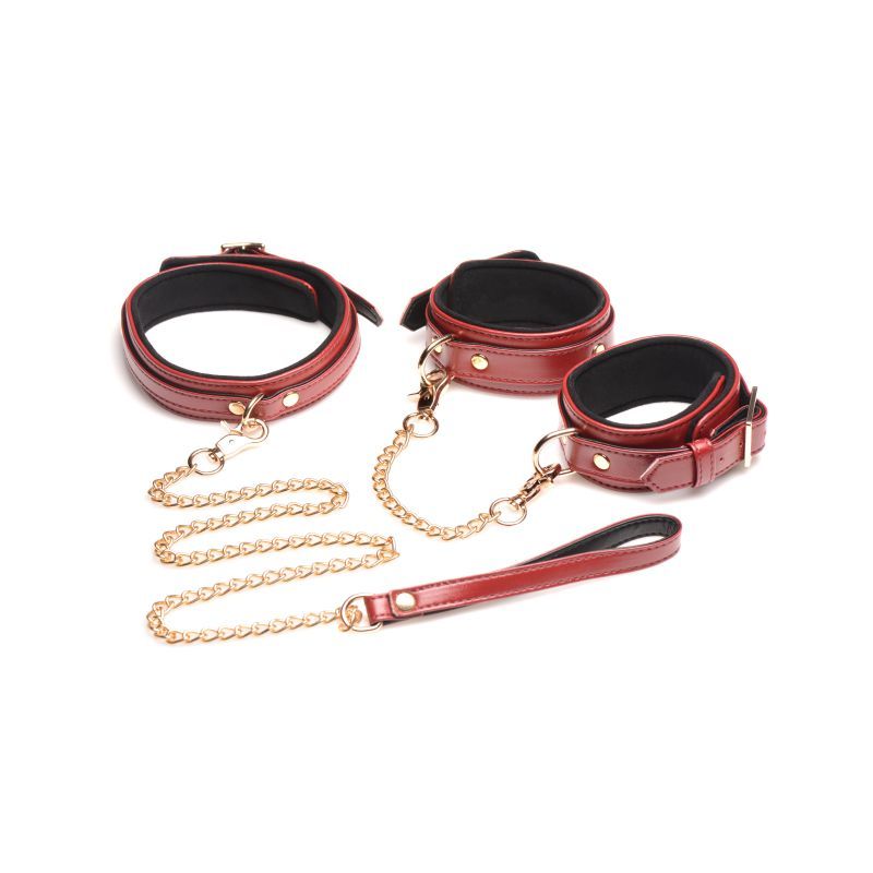 6 Piece Bondage Set – Vegan PU Leather Restraints and Cuffs Kit > Bondage Gear > Bondage Kits - Tophatter Daily Deals