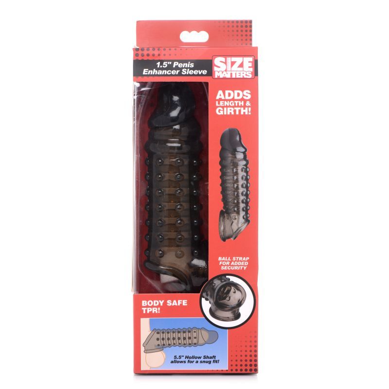 Penis Enhancer Sleeve 1.5in Smoke for Extra Length and Girth > Sex Toys For Men > Penis Sleeves - Tophatter Daily Deals