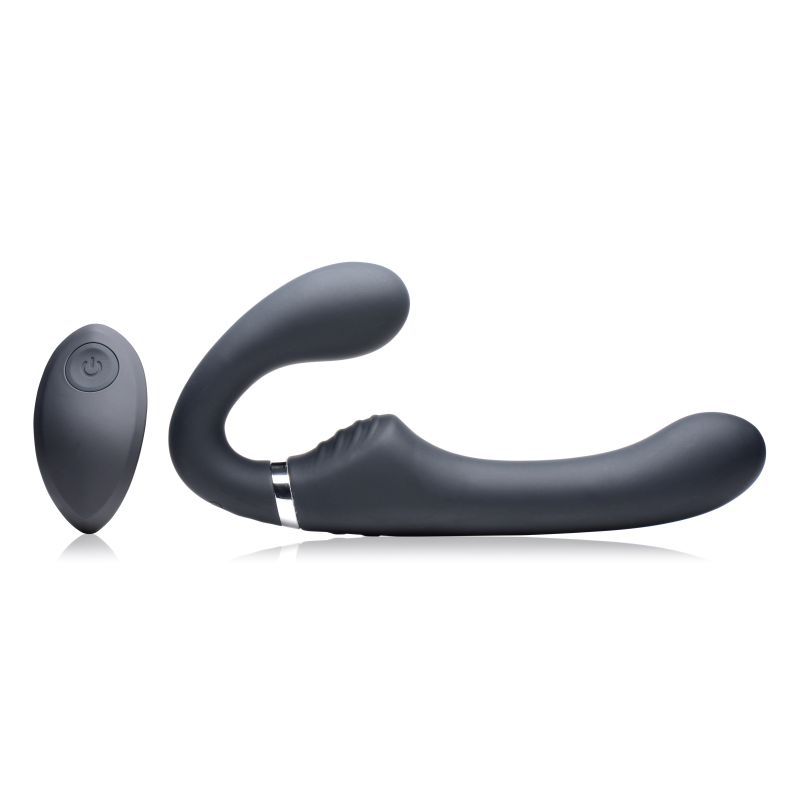 Mighty Rider 10X Strapless Strap-On Black with Remote Control > Dildos > Strapless Strap Ons - Tophatter Daily Deals