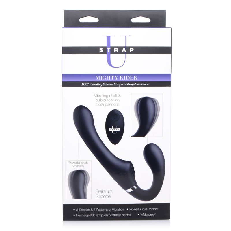 Mighty Rider 10X Strapless Strap-On Black with Remote Control > Dildos > Strapless Strap Ons - Tophatter Daily Deals