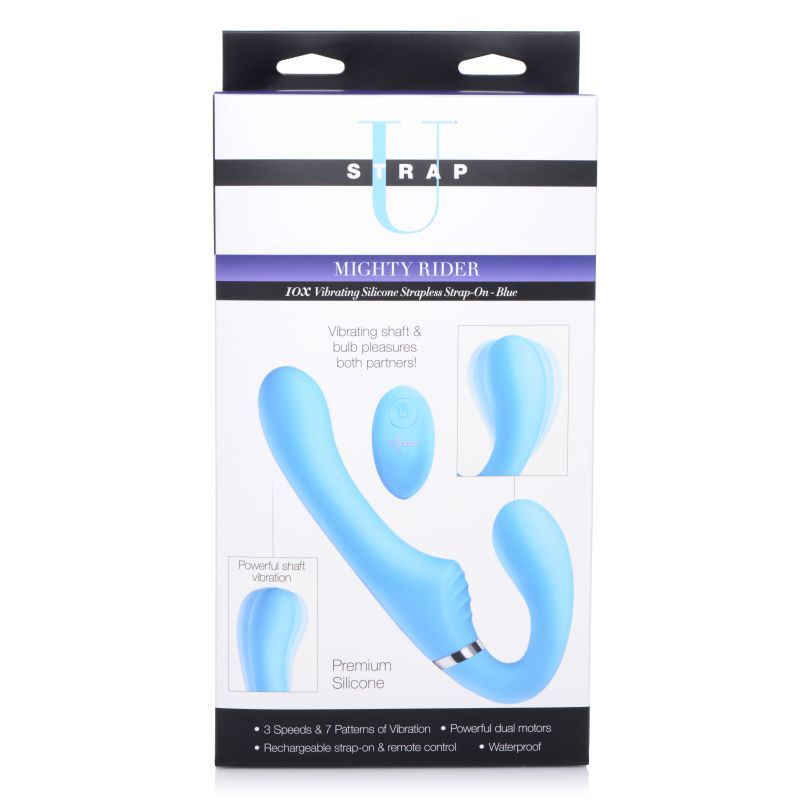 Mighty Rider 10X Strapless Strap-On Blue with Remote Control > Dildos > Strapless Strap Ons - Tophatter Daily Deals