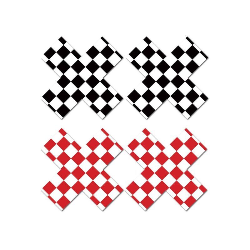 Off The Wall Pasties Set with Black and Red Checkered Design > Clothes > Pasties - Tophatter Daily Deals