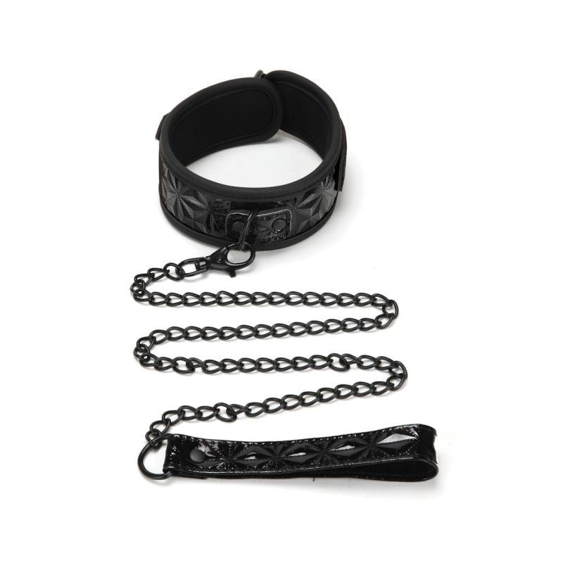 Whip Smart Diamond Collar and Leash Set in Black > Bondage Gear > Collars & Leashes - Tophatter Daily Deals