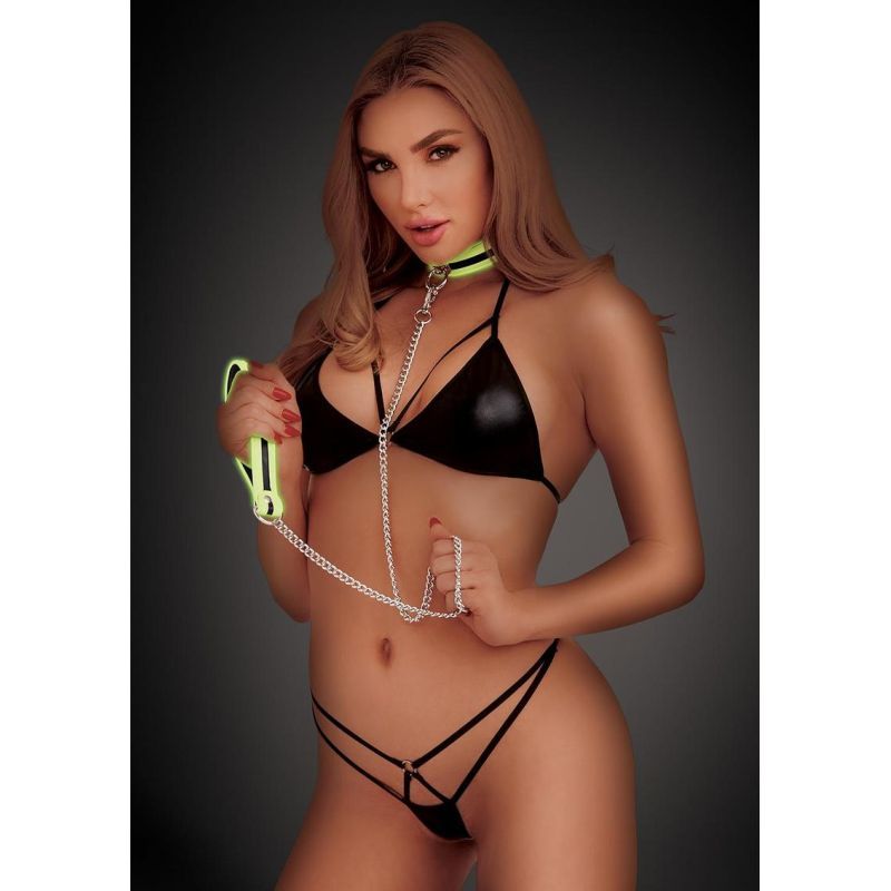 Whip Smart Glow In The Dark Deluxe Collar and Leash Set > Bondage Gear > Collars & Leashes - Tophatter Daily Deals
