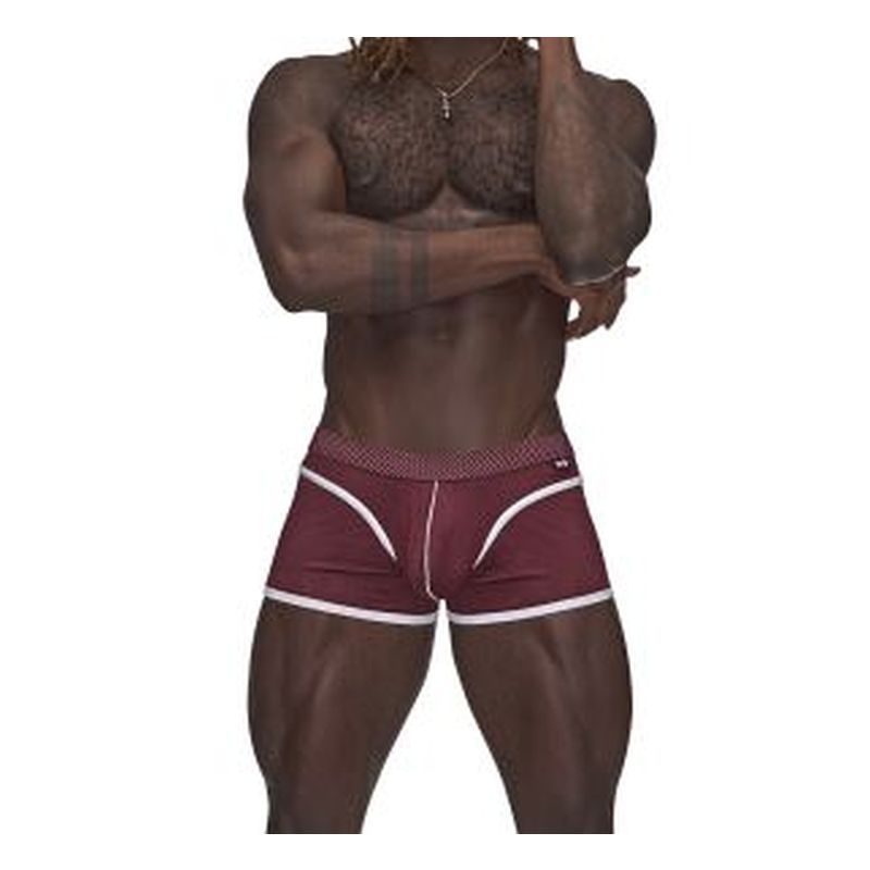 Male Power Sport Mesh Mini Shorts in Burgundy > Clothes > Mens Trunks - Tophatter Daily Deals