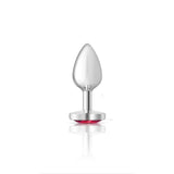 Cheeky Charms Silver Metal Butt Plug with Heart Pink Jewel Small > Anal Range > Jewel Butt Plugs - Tophatter Daily Deals