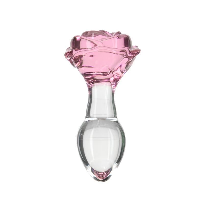 Pillow Talk Rosy Luxurious Glass Anal Plug w Clear Gem > Glass > Toys - Tophatter Daily Deals