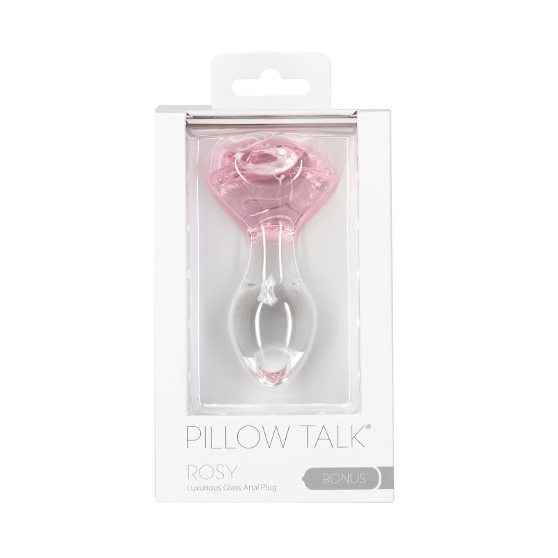 Pillow Talk Rosy Luxurious Glass Anal Plug w Clear Gem > Glass > Toys - Tophatter Daily Deals