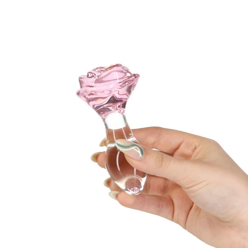 Pillow Talk Rosy Luxurious Glass Anal Plug w Clear Gem > Glass > Toys - Tophatter Daily Deals