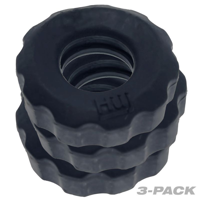 Super Hunkyjunk 3 Piece Cockrings Tar Ice for Enhanced Bulge and Firmness > Cock Ring > Sets - Tophatter Daily Deals