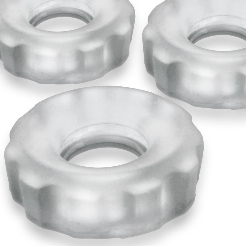 Super Hunkyjunk Three Piece Cockrings Clear Ice > Cock Ring > Sets - Tophatter Daily Deals