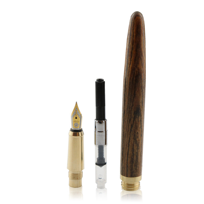 African Rosewood Vintage Brass Wood Fountain Pen 0 - Tophatter Daily Deals