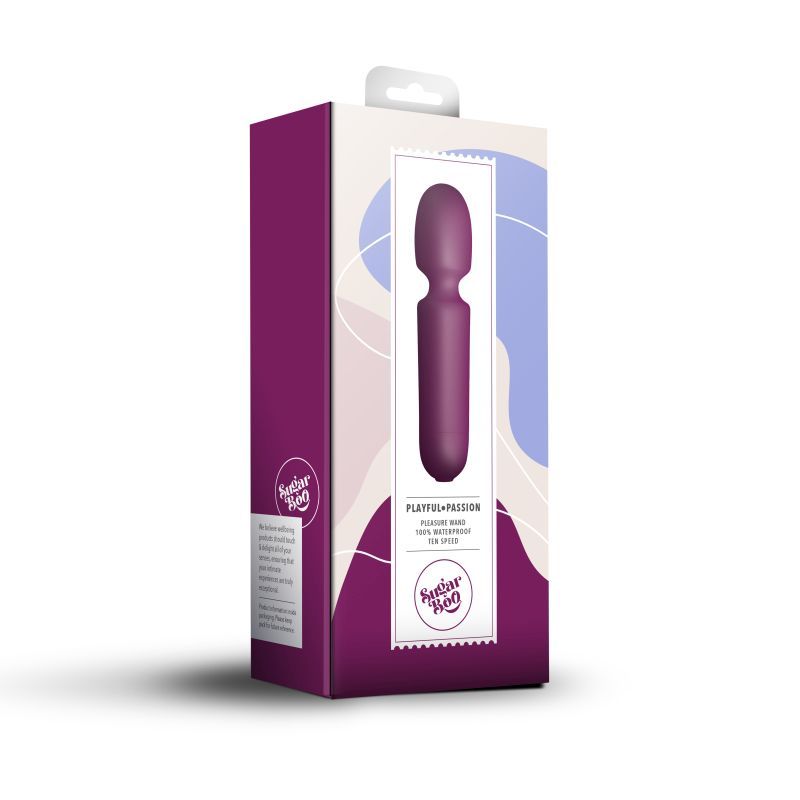SugarBoo Playful Passion Wand Vibe Burgundy for Relaxation > Sex Toys > Mini Massagers - Tophatter Daily Deals